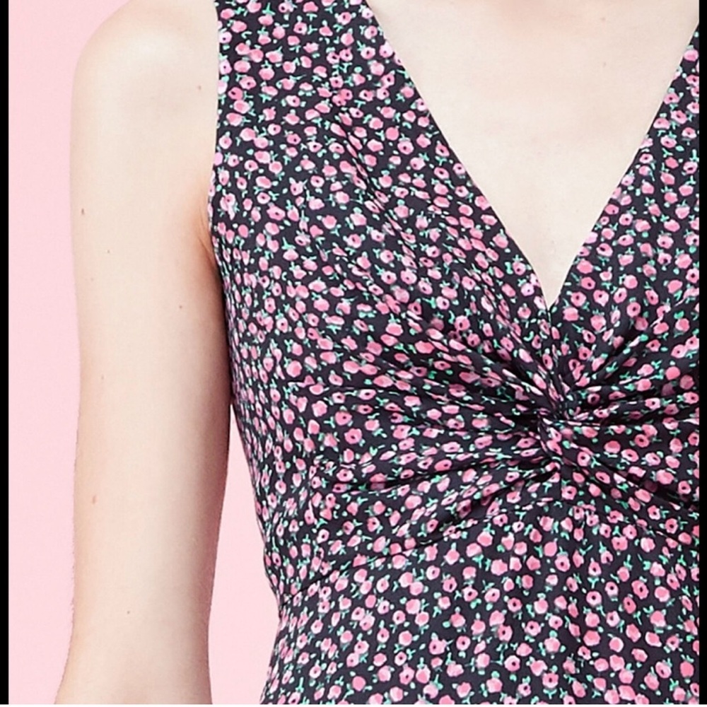 Rebecca Taylor Silk Viscose Mix. Wild Rose Peplum Tank